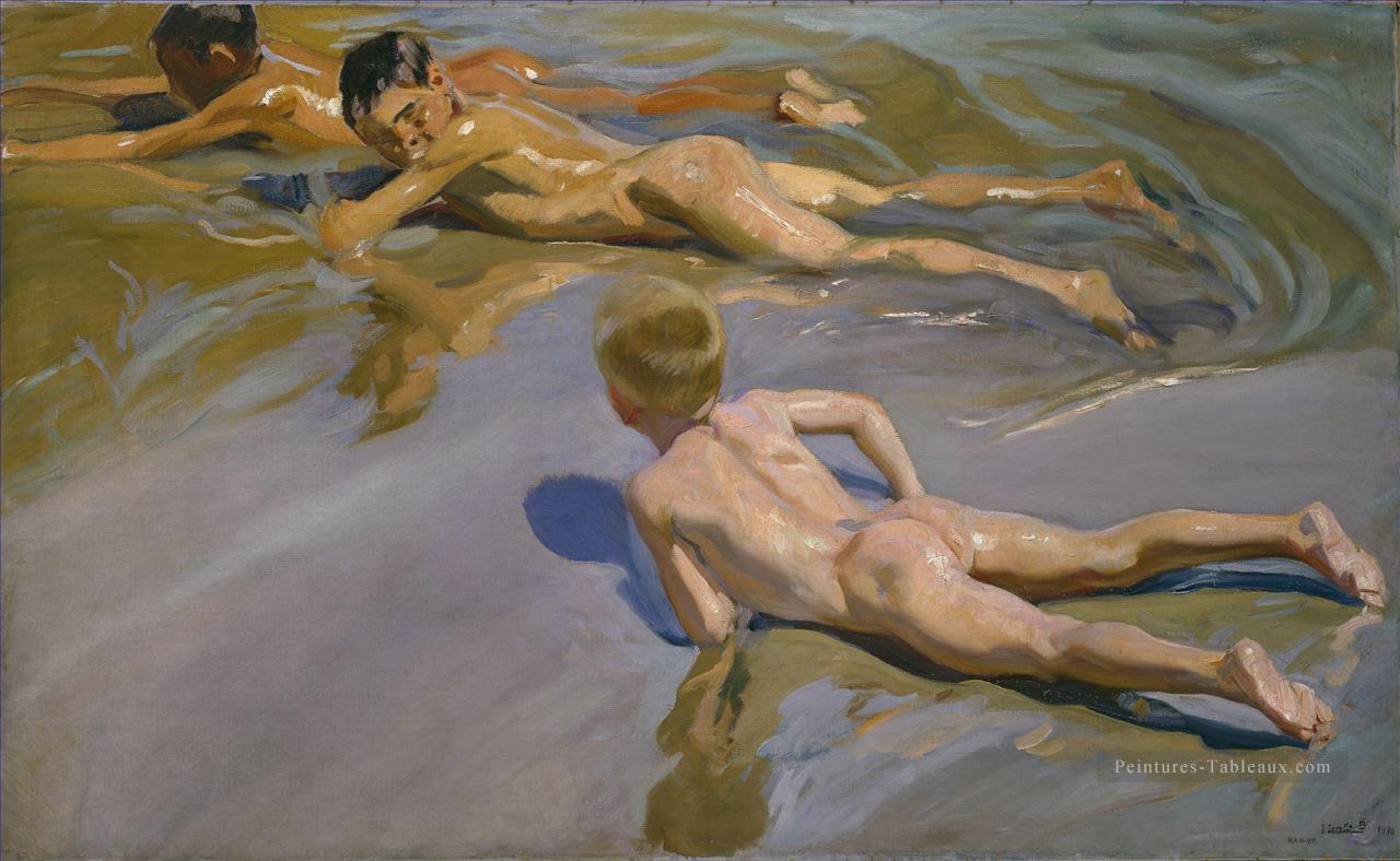Joaquin Sorolla Chicos en la playa impressionnisme Peintures à l'huile